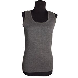St John Size S Shell Tank Top Gray Santiago Knit Scoop Neck Sleeveless Soft
